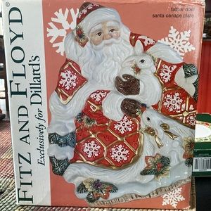 Fitz and Floyd Father Noel Canape Plate - NIB